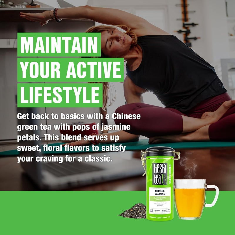 Tiesta Tea - Chinese Jasmine, Loose Leaf, Classic Jasmine, Medium Caffeinated Green Tea, Brews Up to 50 Cups, 4.5 Ounce Refillable Tin - Image 4
